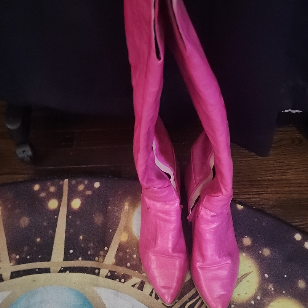 Women's Pink Knee-High Boots